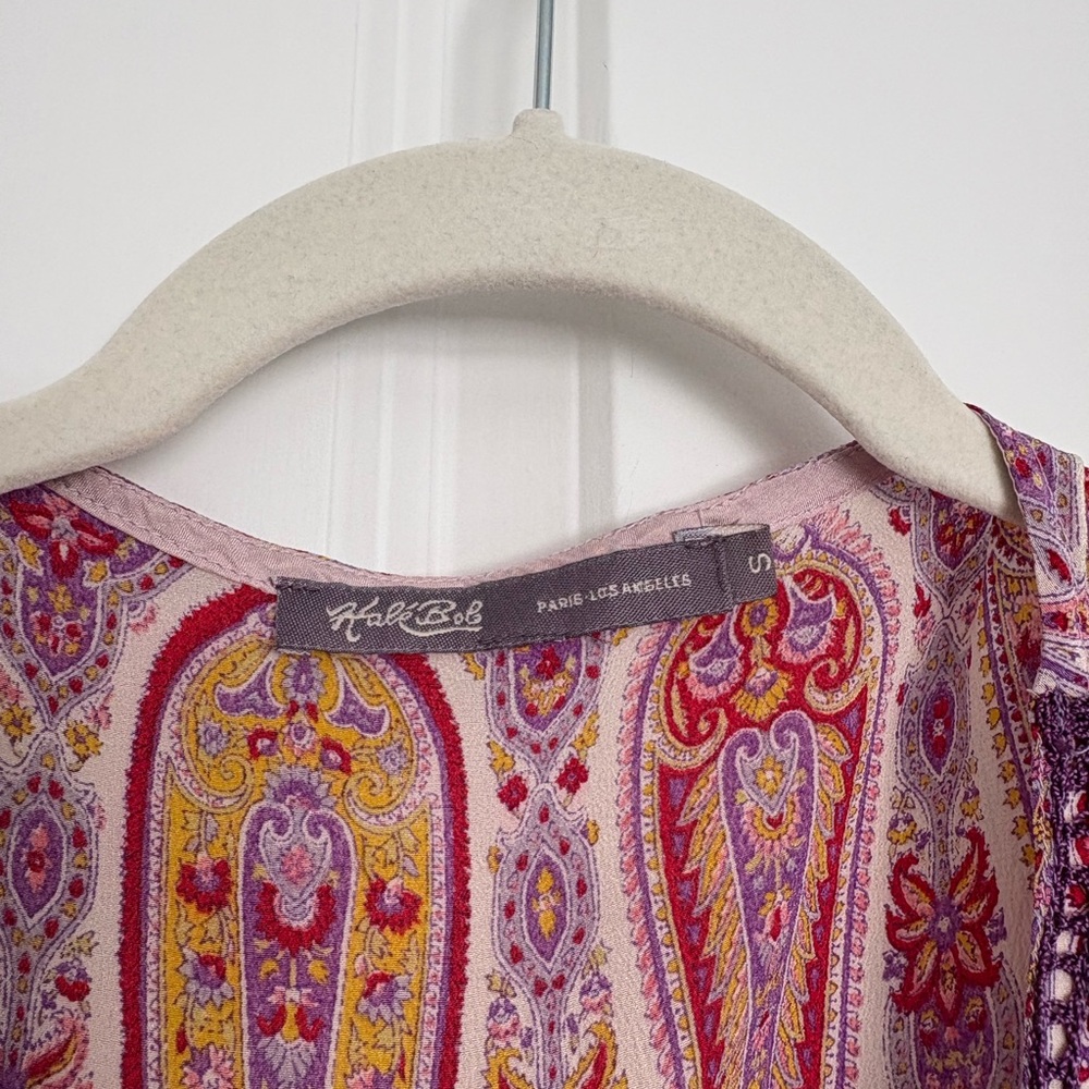 Hale Bob Pink and Purple Tie sleeveless blouse - Picture 4 of 4